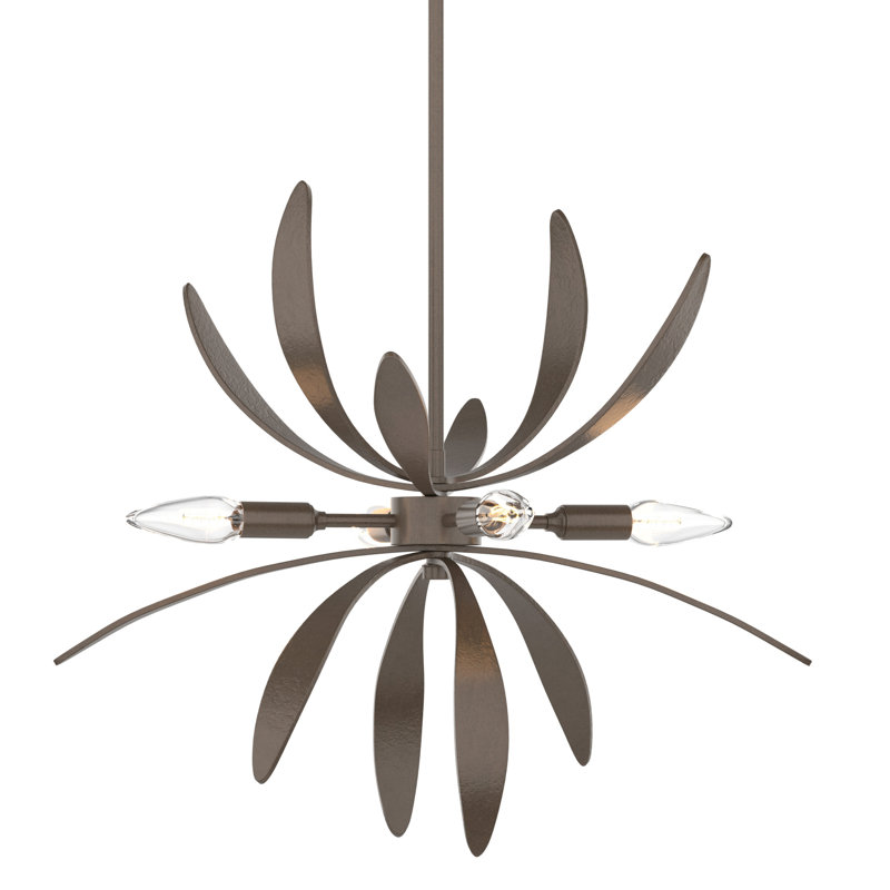 Lustre spoutnik 4 lumières Dahlia, Bronze