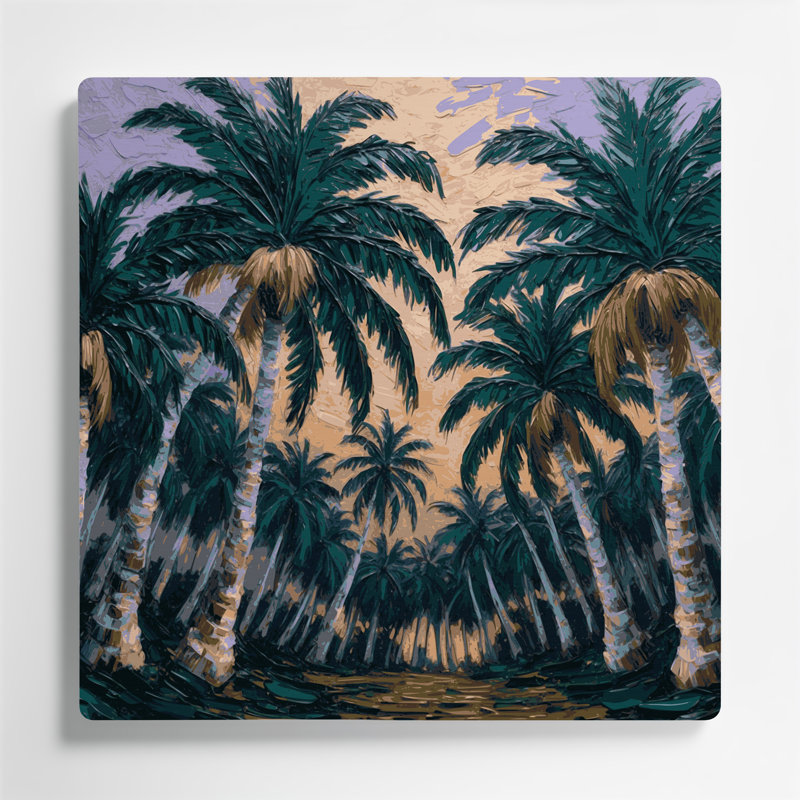Art mural en métal Botanical Coconut Palm, H 32 po x l 32 po