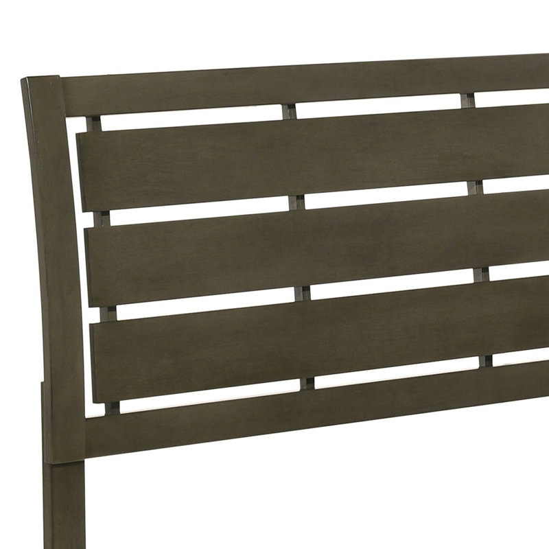 Joseph Queen Sleigh Bed with Slatted Headboard, Gray