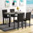 Saulo 4 - Person Faux Marble Top Four Leg Dining Set-1431656697