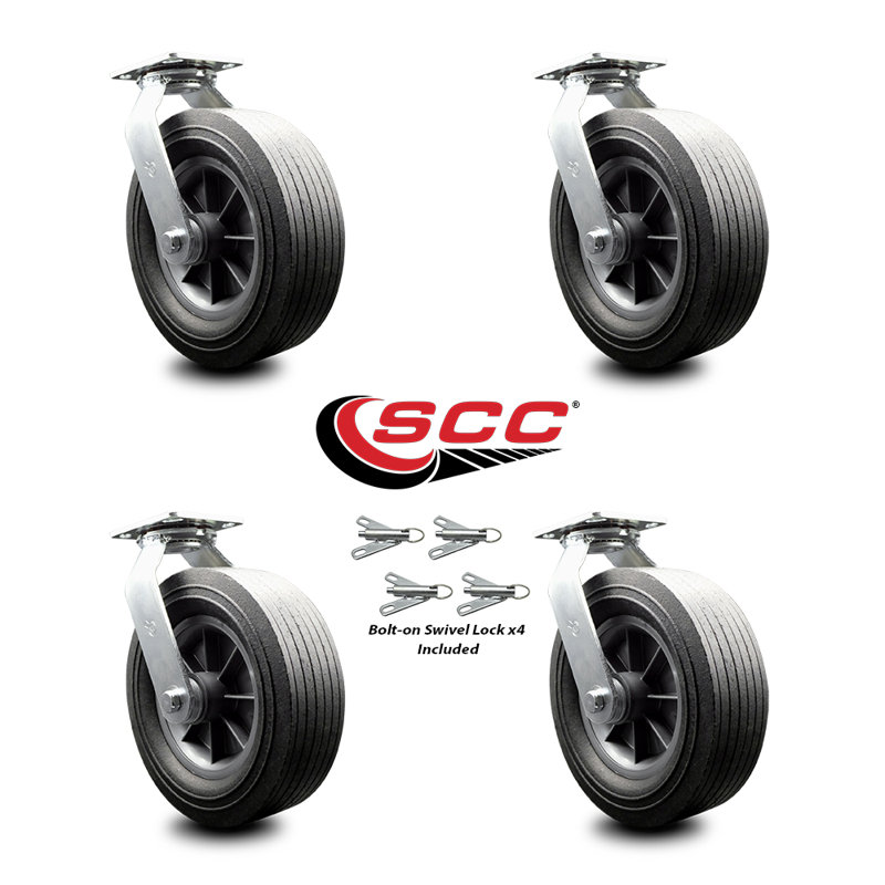 Ensemble de roulettes Greenlee - Chariot MA6065 GMX - 4 verrous pivotants verrouillables - SCC / GRE-SCC-100S1030-SNB-BSL-4