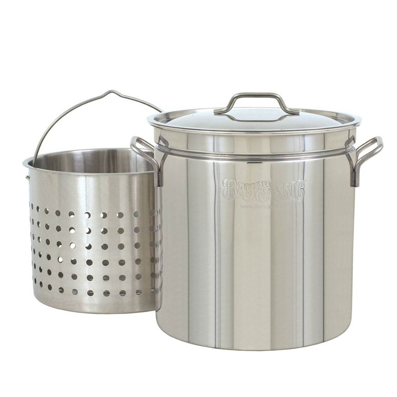 Marmite Bayou Classic en acier inoxydable de 24 pintes avec couvercle ventilé, BC-1124, argent
