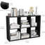 Étagère de rangement en bois à 6 cubes avec rangement ouvert pour le salon, la chambre à coucher et le bureau noir-620950271