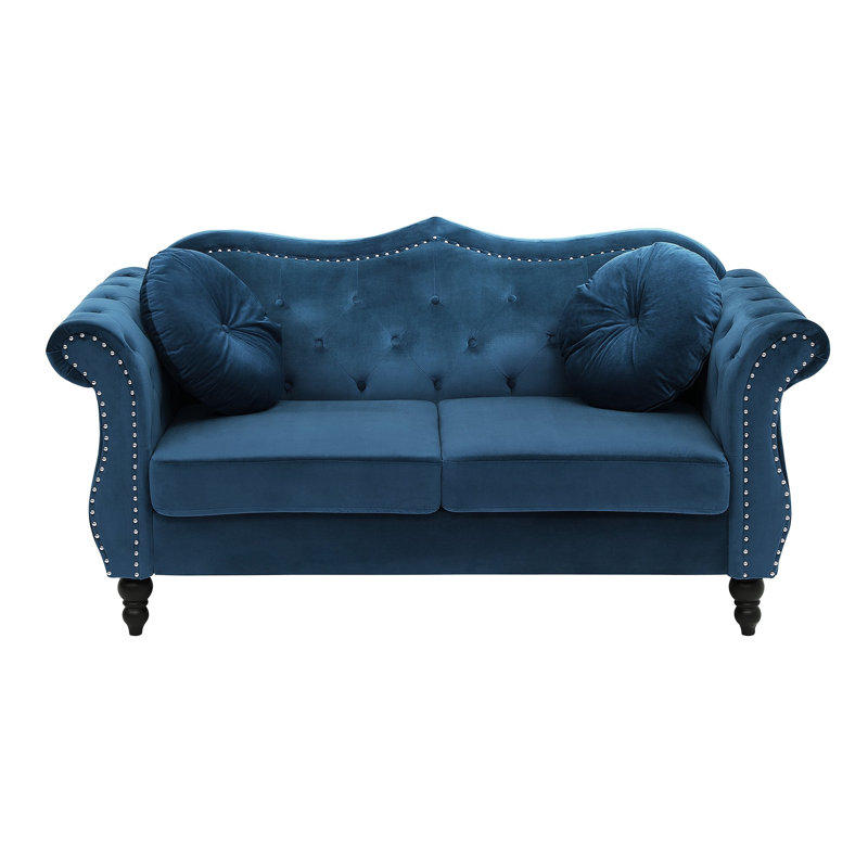 2 Seater Velvet Loveseat, Dark Teal