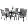 Alyah 6 - Person Metal Patio Dining Set with Extendable Rectangular Table