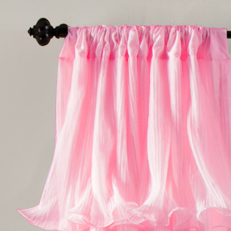 Semi Sheer Curtain Single Panel, Pink