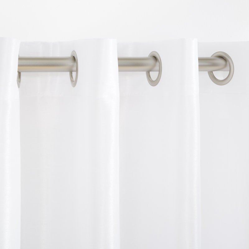 Winter White Faux Silk Grommet Curtain Panels, 54"x63"