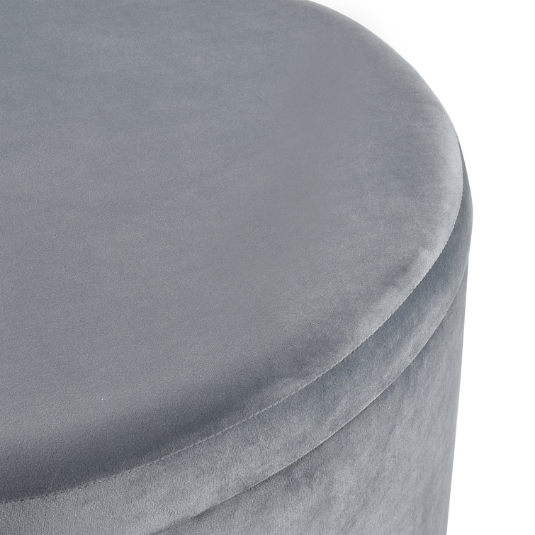 Dunnes Stores  Grey Velvet Ottoman With Storage and Lid