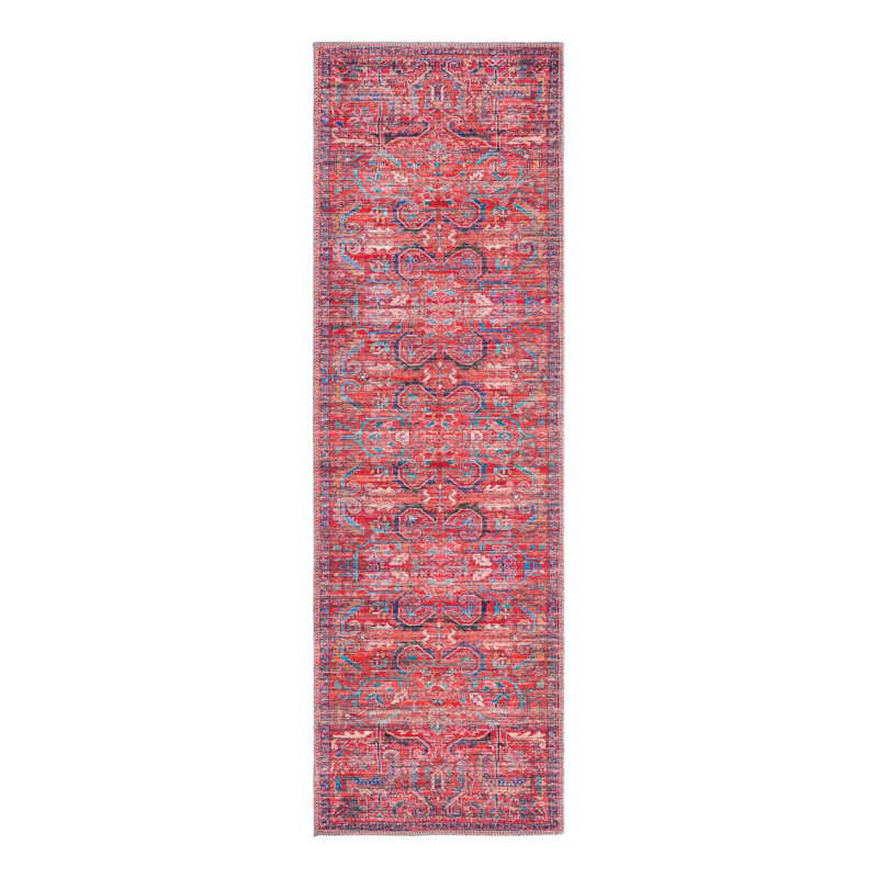 Tapis rouge / bleu Haglund, Tapis de couloir 2 pi x 6 pi 1 po