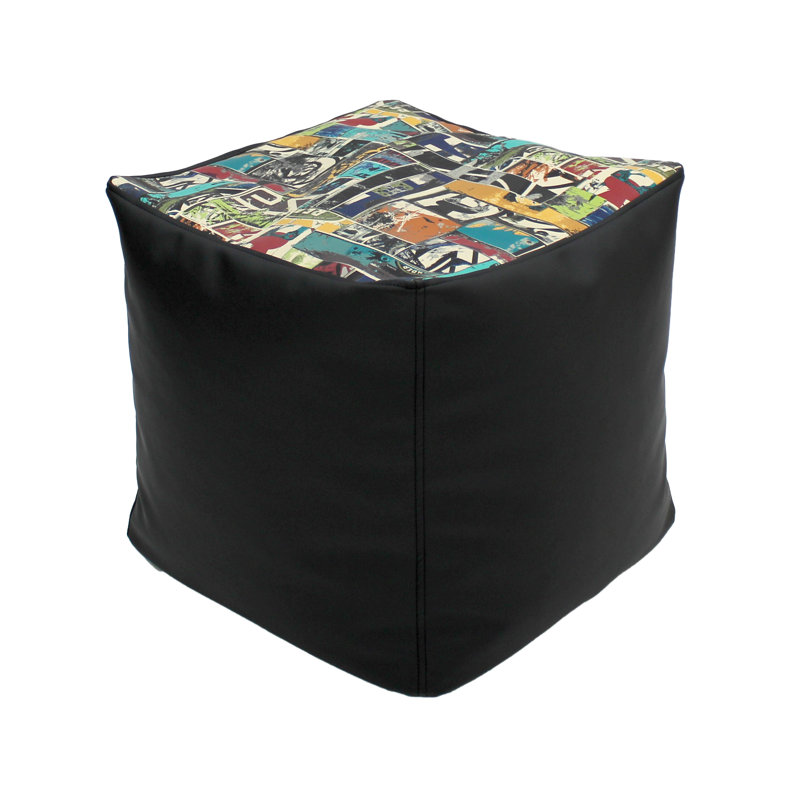 Pouf carré 18 po, Similicuir chaos Kickflip