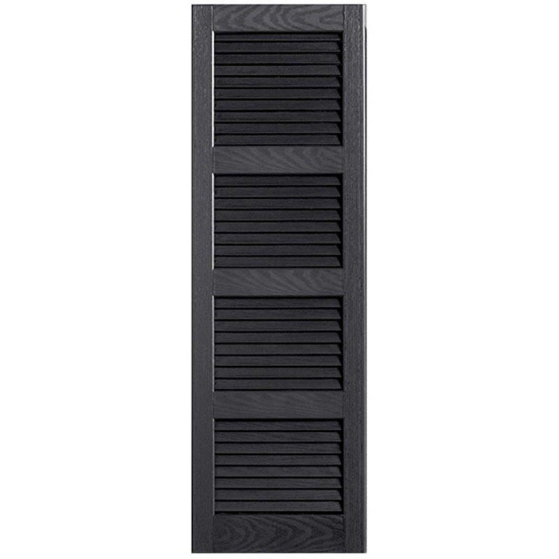 Paire de volets à persiennes droites, 15 po, 78 po, Noir
