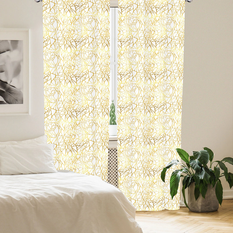 Contemporary Semi-Sheer Rod Pocket Curtain Panels, 28" x 63"