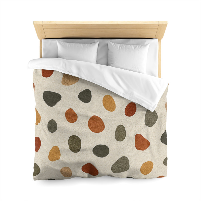 Microfiber Duvet Cover Boho Style, Design 41, Queen Duvet Cover, White