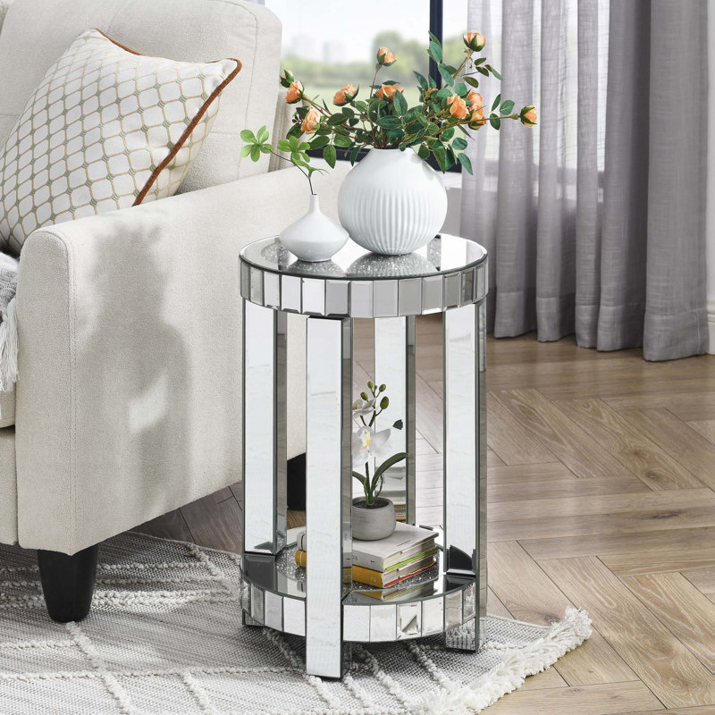 Table basse ronde avec espace de rangement Mirror