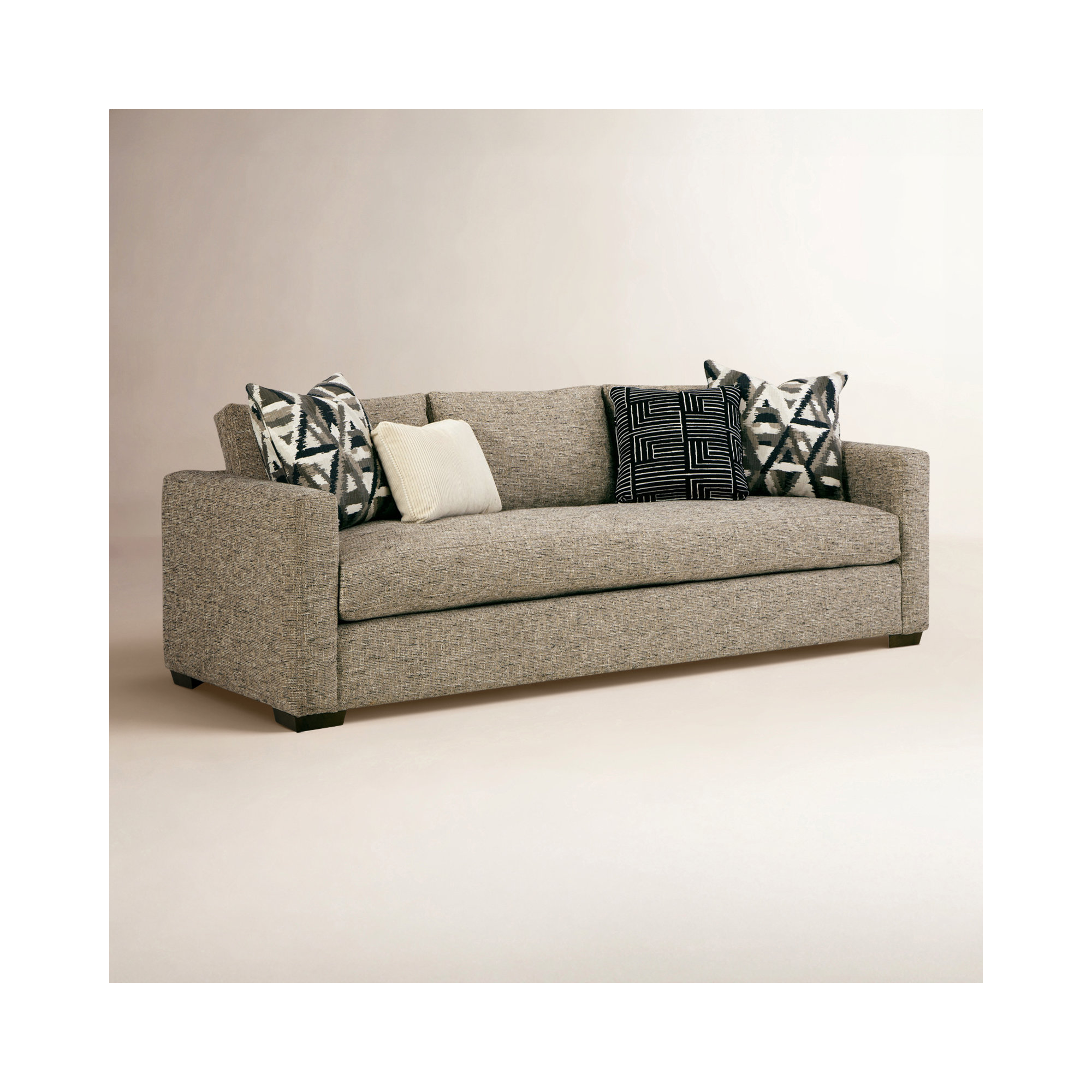 Jorel 99'' Upholstered Sofa, Drusky Sand Performance