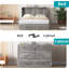 Grand lit escamotable avec USB, tiroirs de rangement et matelas à trois volets-1861664558