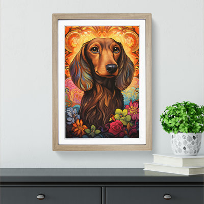 Dachshund Nouveau Framed Print