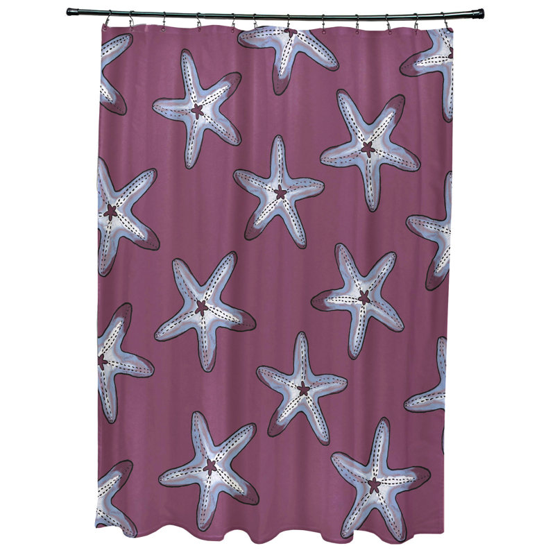 Rideau de douche simple Wilb Abraham, Mauve / Bleu