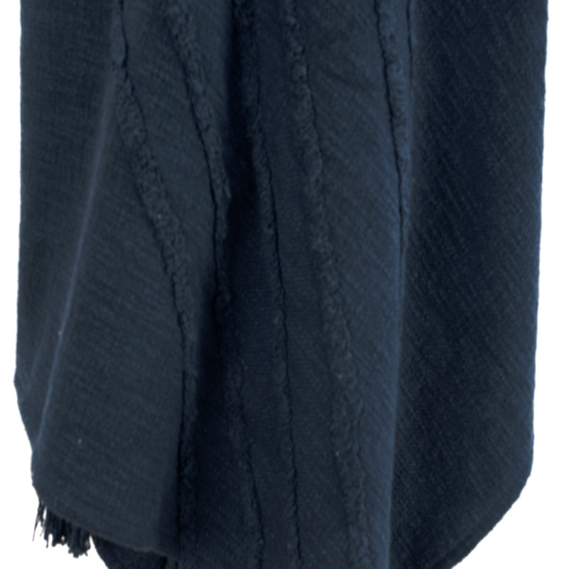  Jeté 100% coton tissé et texturé, Bleu