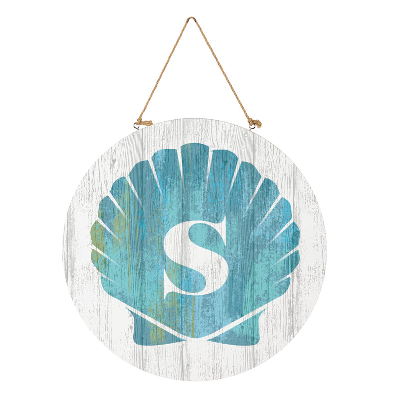 Monogramme de coquille décorative de porte côtière 18 po S