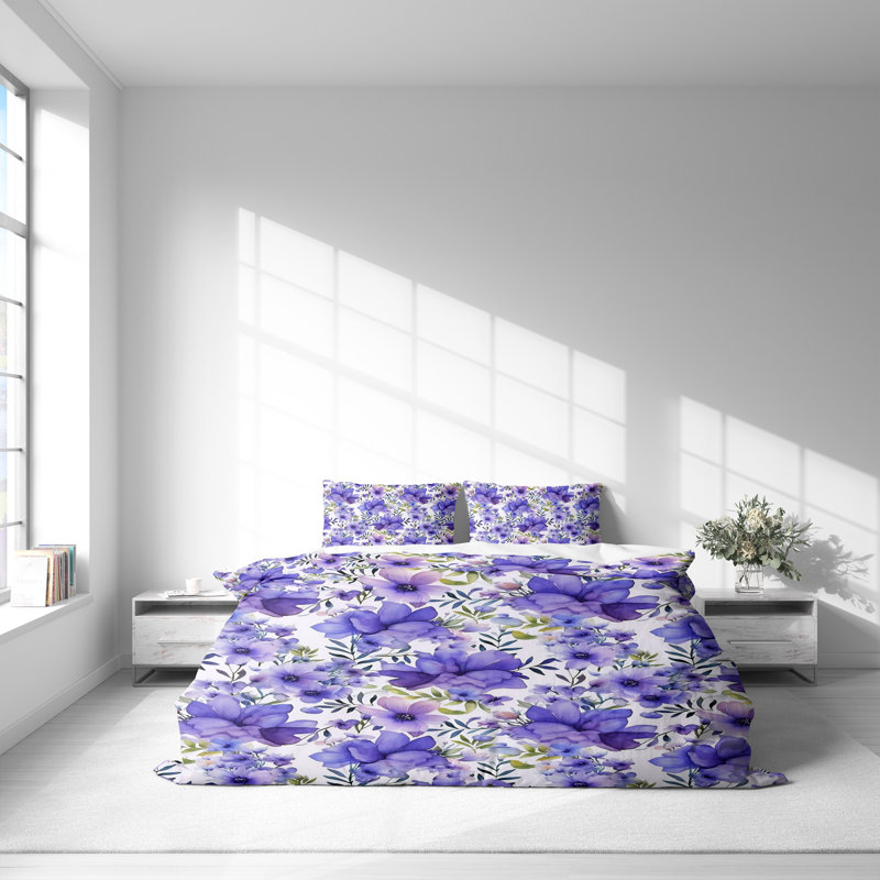 Floral Duvet Cover, Queen Duvet Cover + 2 Queen Shams