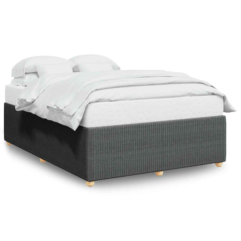 Latitude Run® Bed Frame Without Mattress  Fabric, Queen, Dark Grey