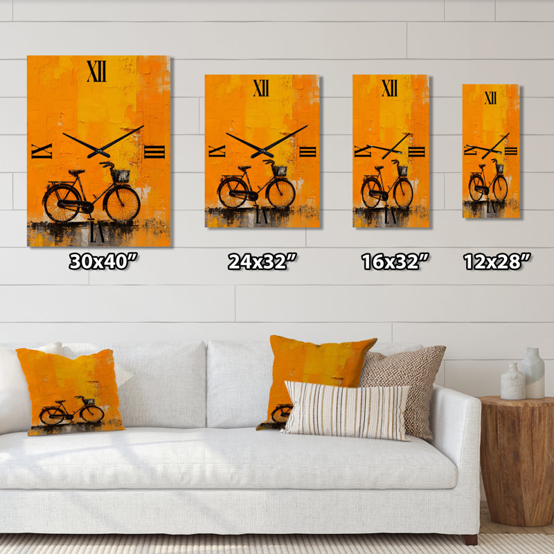 Vélo Odyssey orange - Horloge murale vélo surdimensionnée, Petit