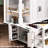 Extendable Kitchen Island With 47.2 X 19.7 Countertop, Rubber Wood Top, Storage Drawers, Decor Panel Texture-1316311761