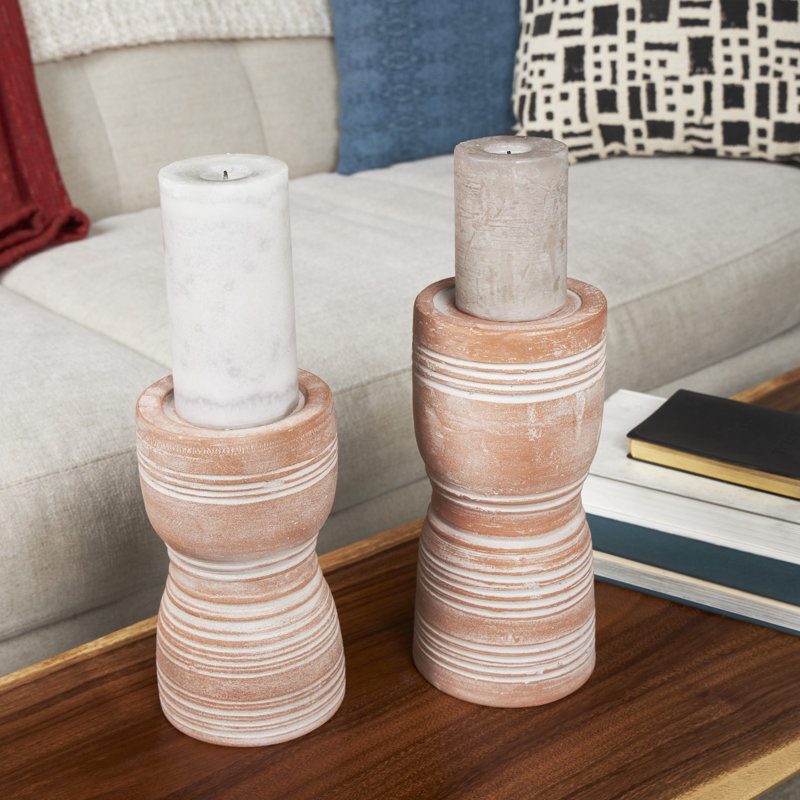 Elverie 2 Piece Ceramic Tabletop Pillar Set