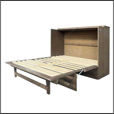 Farmhouse Style Queen Size Cabinet Murphy Bed With Charging Station And Large Storage Drawer -  One Allium Way®, 0E12B2AB53E44E2BB6431DB2116A5147