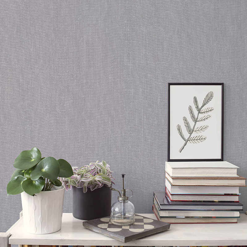 Geometrix 10m x 52.8cm Satin Wallpaper Roll, Dark Grey