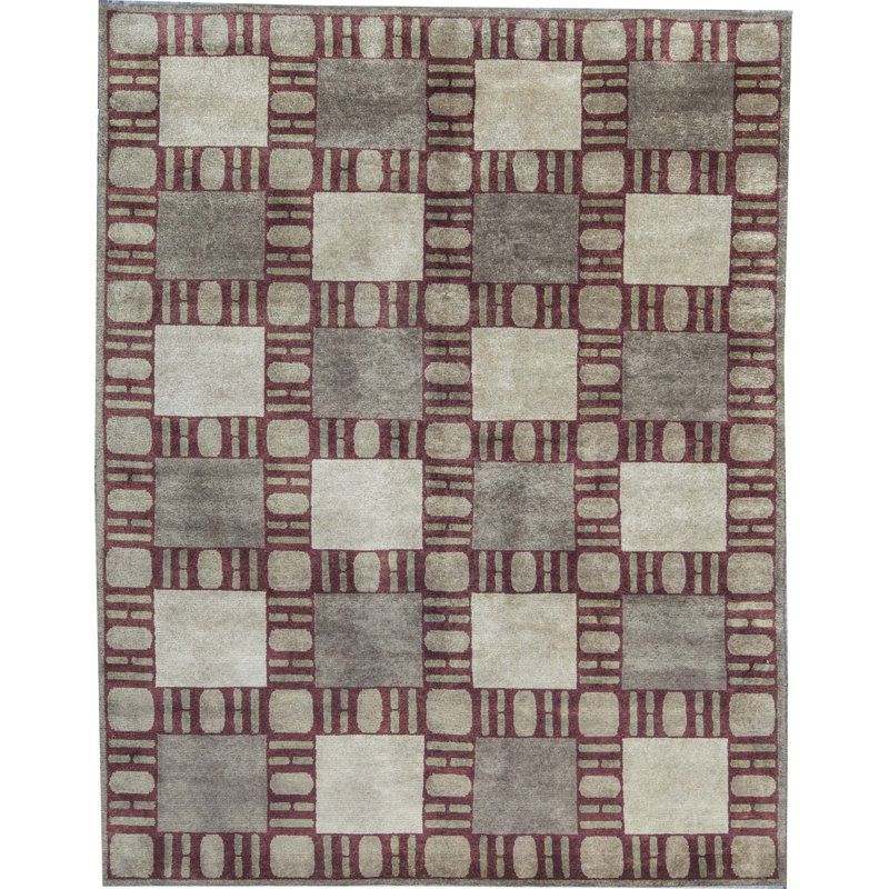 Tapis rouge noué à la main de haute qualité