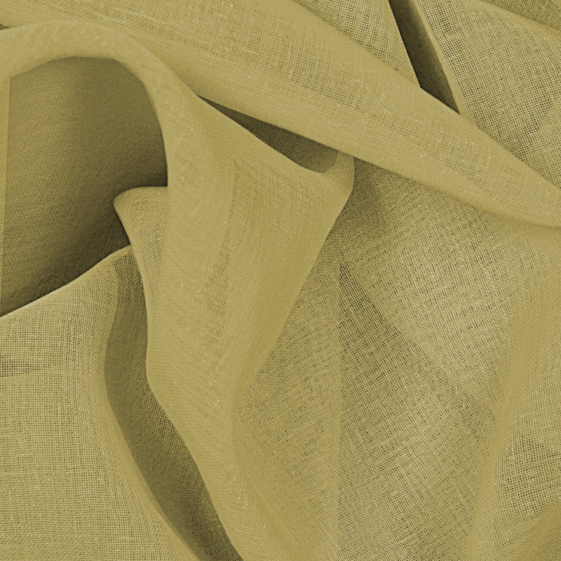 Aonan Solid Semi-Sheer Wanda Pleat Curtain Panels, Custard, 52" W x 96" L