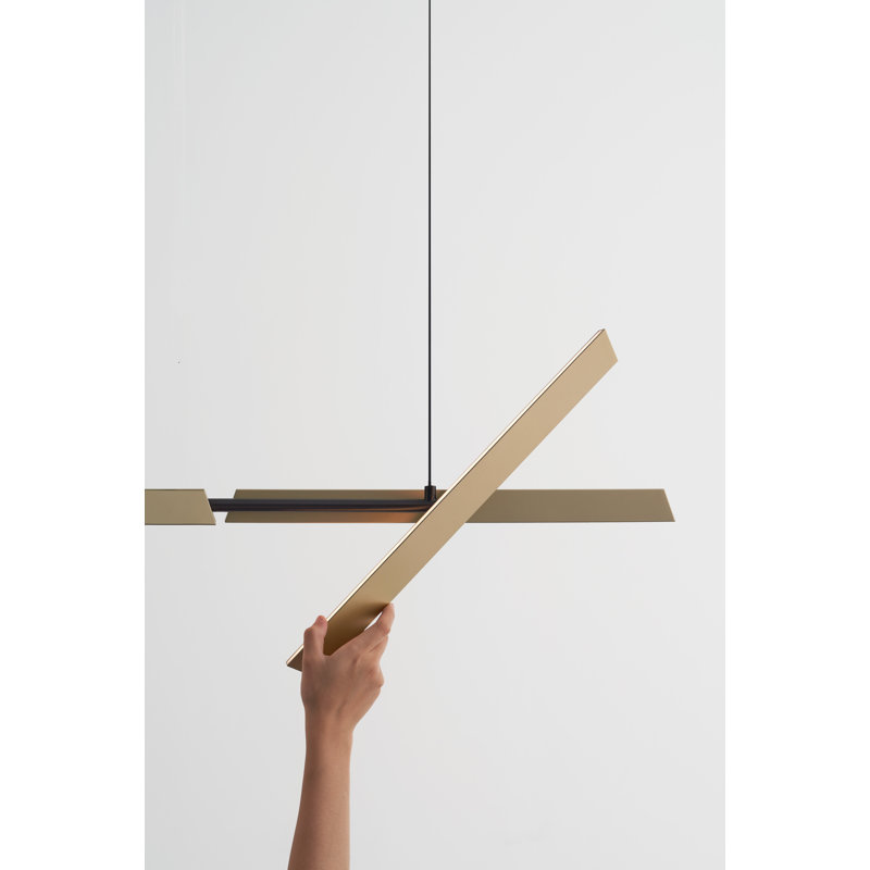 4 - Light LED Pendant, Champagne Gold