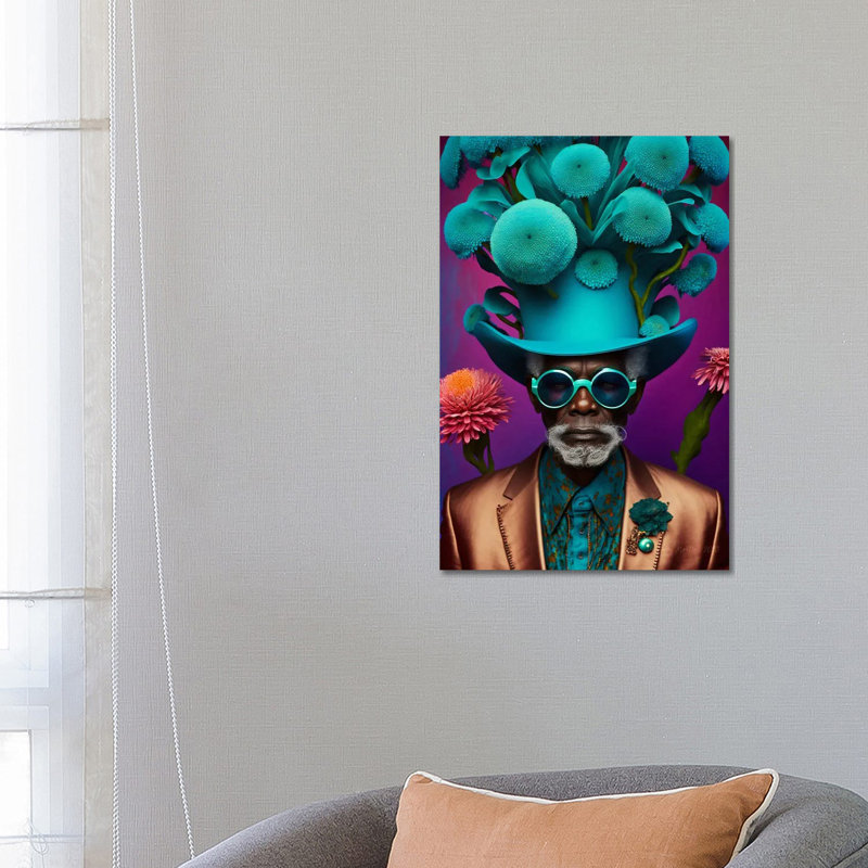 Papy africain rétro futuriste - Champignons VII, H 26 po x l 18 po