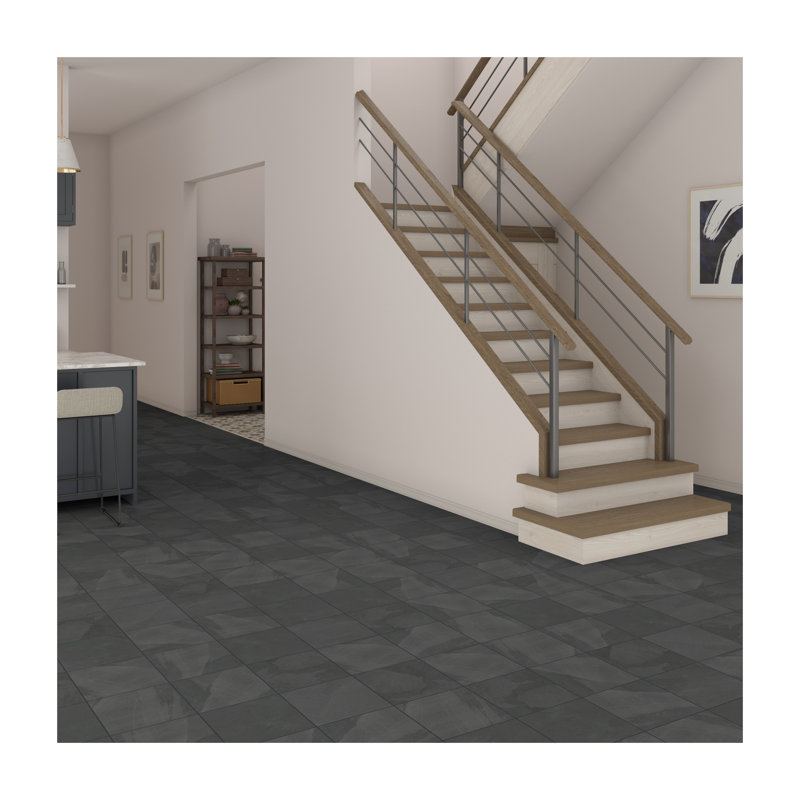 Carreau de plancher et de mur en pierre naturelle 12 po x 12 po Daltile (6 pièces par carton), Noir
