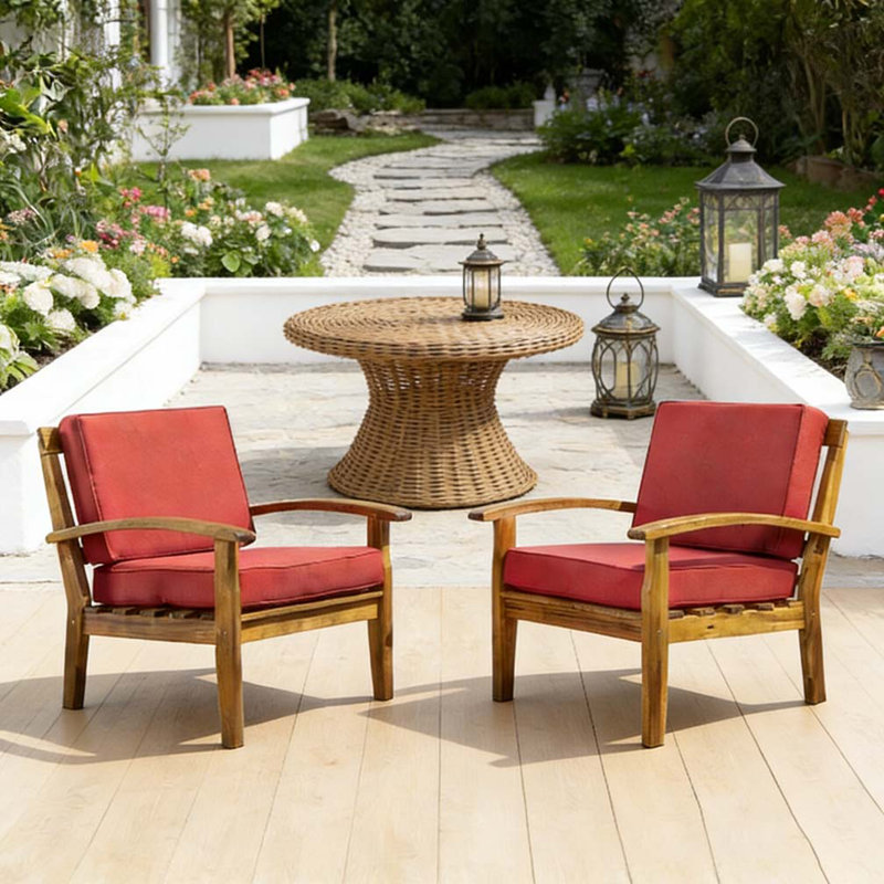 Ensemble de chaise club d'extérieur, Orange