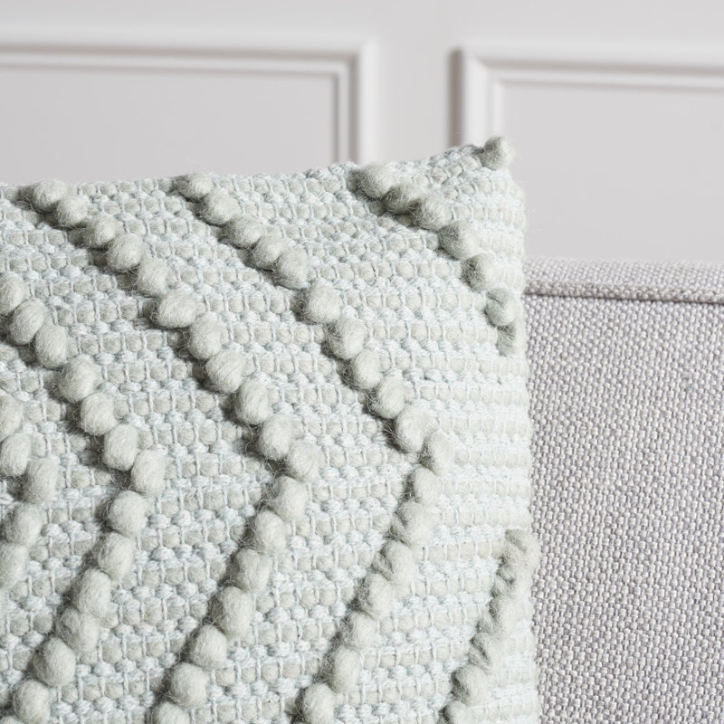Seafoam Geometric Knit Square Throw Pillow