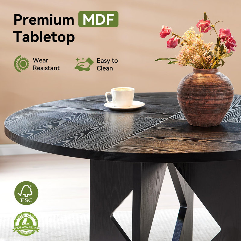 Ebern Designs Dining Table With Wooden Pedestal Base - Wayfair Canada