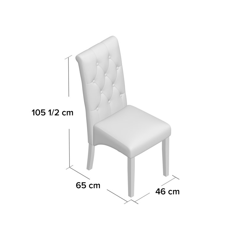 Anya 46.5cm H Tufted Upholstered Side Chair, 2, Cream