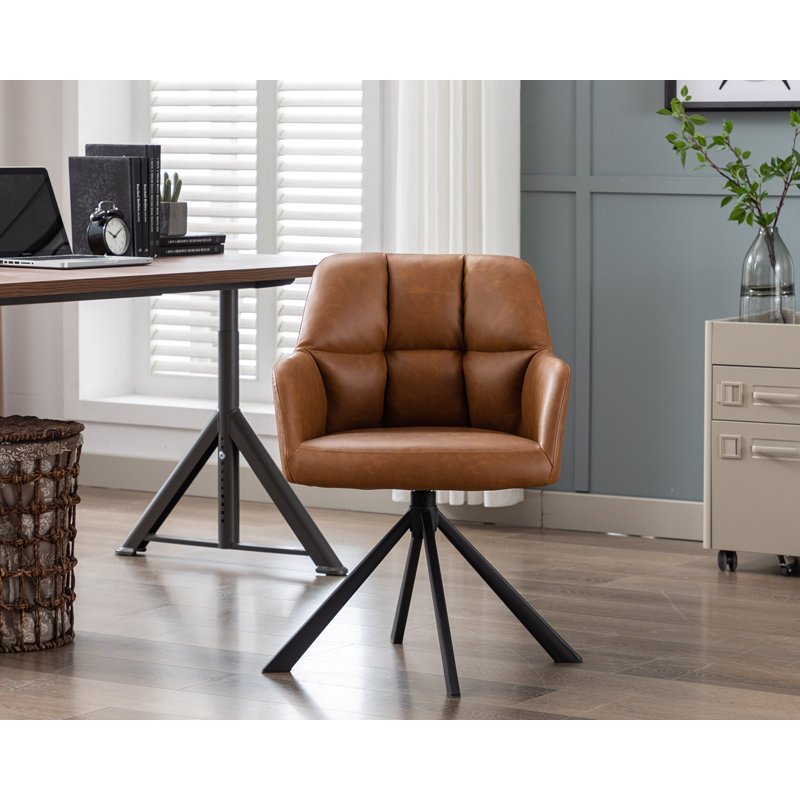 Largo Office Chair Upholstery Swivel Home Office Chair Ergonomic Desk Chair, Brown