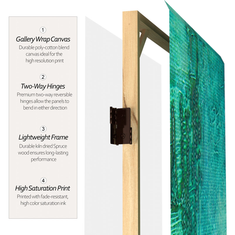 3 Panel Room Divider, Blue