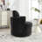 Swivel Accent Chair, Chenille Fabric Barrel Chair For Living Room,Black-671186240