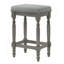 Tabourets de comptoir en bois rustique avec siège rembourré et garniture cloutée (ensemble de 2)-1960460181-1960460180
