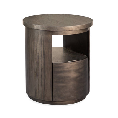 Cairney Solid Wood Drum End Table