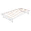 Lit plateforme ajustable de taille double gigogne en blanc - Fabriqué en bois de pin robuste et combiné pour une utilisation durable-1842663212