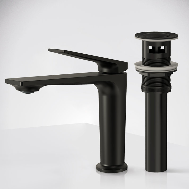 Single Hole Bathroom Faucet with Drain Assembly, Single Handle Bathroom Sink Faucet, Matte Black