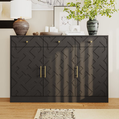 3-Drawer 3-Door Accent Chest With Rusric Design