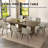 85.03" Rectangular Brown Dining Table,Modern Farmhouse Large  Kitchen Table for Kitchen, Bar, Living Room