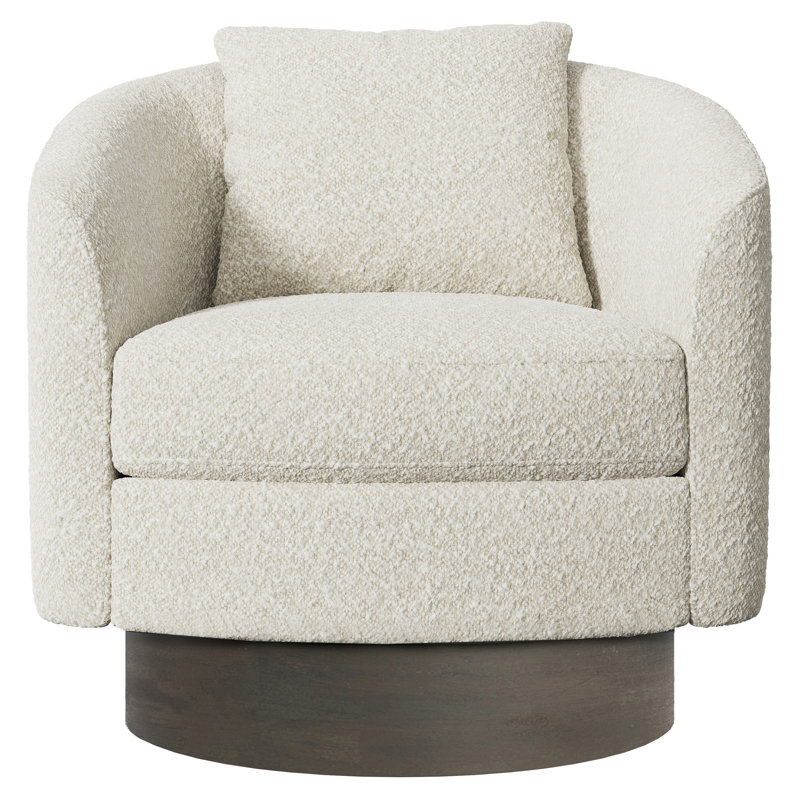 Camino Upholstered Swivel Barrel Chair, Cream Boucle 1146-002